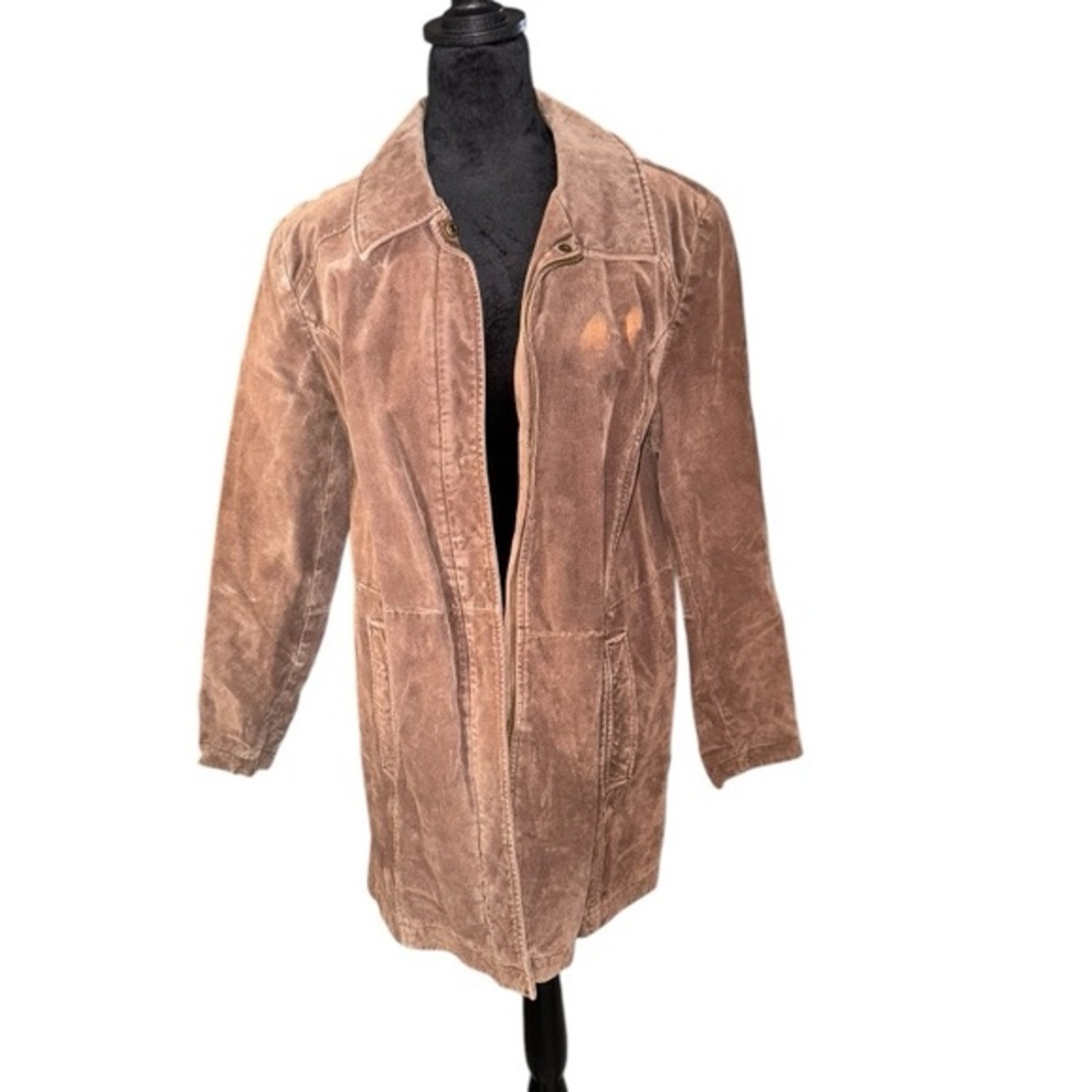 Y2k CHEROKEE LEATHER SUEDE FULL ZIP JACKET IN BROWN SIZE 16W or XL